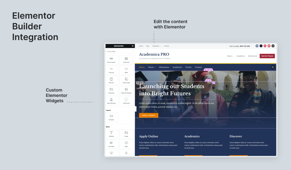 Academica pro Elementor Demo