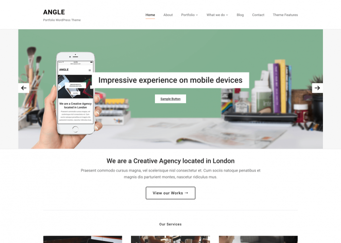 Angle - WordPress theme for portfolio websites