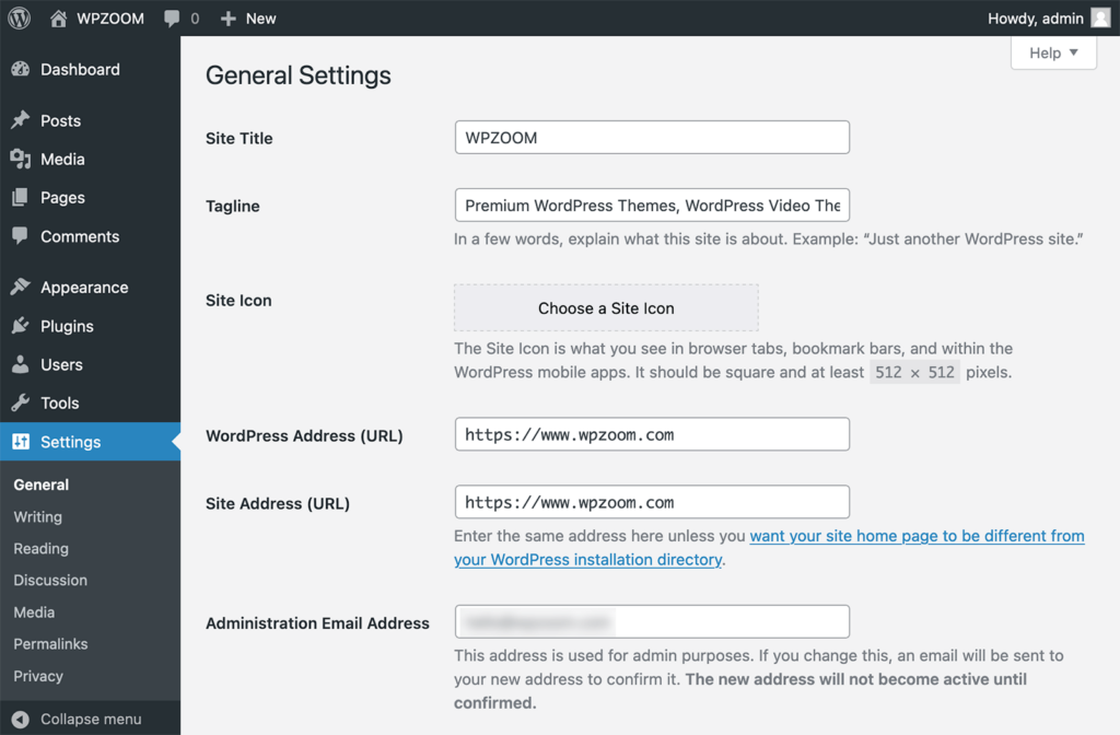 Dashboard Settings