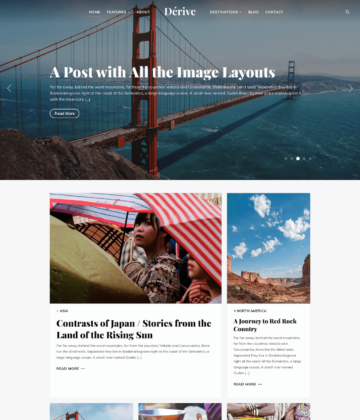 Dérive - travel blog WordPress theme