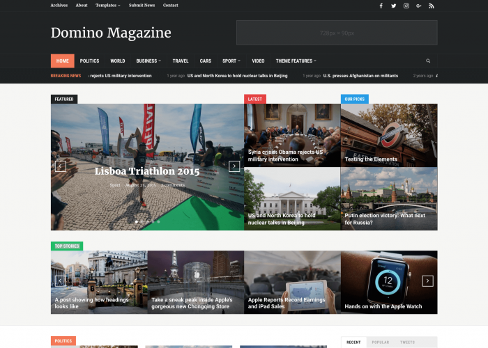 Domino Magazine - Premium Magazine WordPress Theme