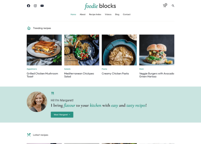 Foodie Blocks - WordPress theme for food website