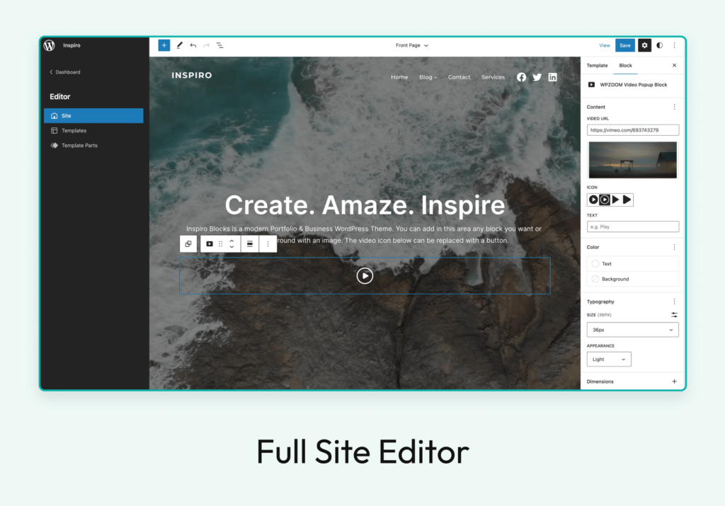 inspiro full site editor