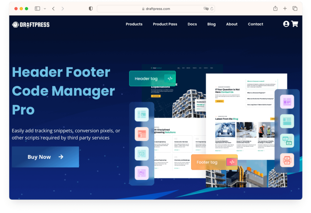 Header Footer Code Manager