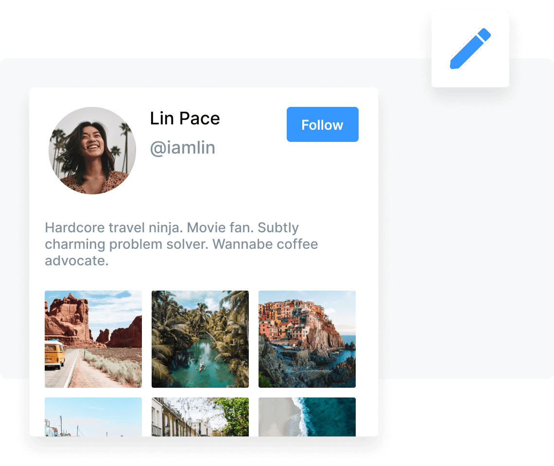 Instagram widget header