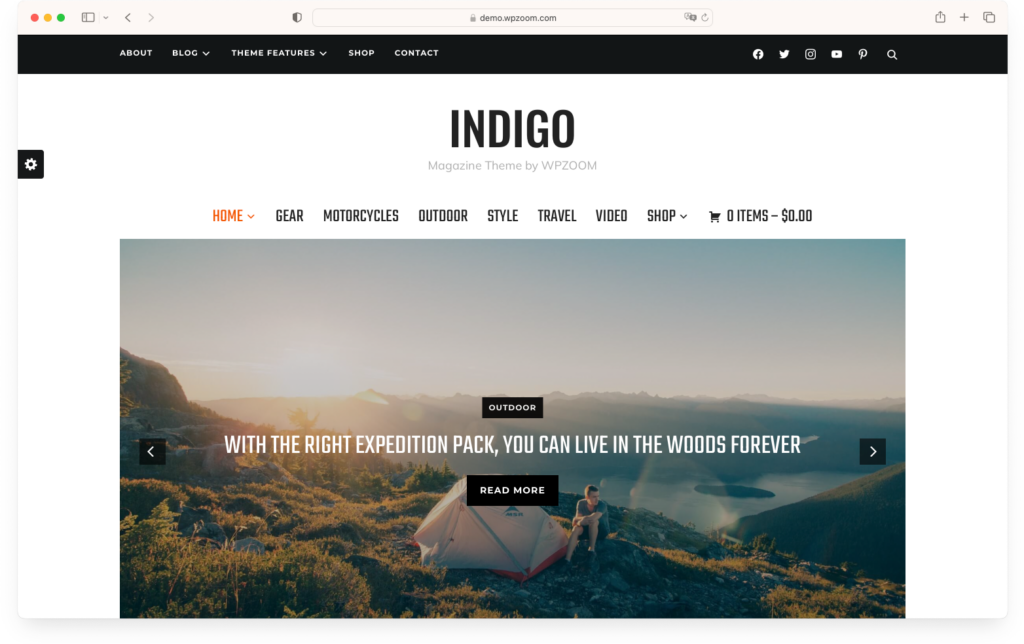 Indigo fitness theme