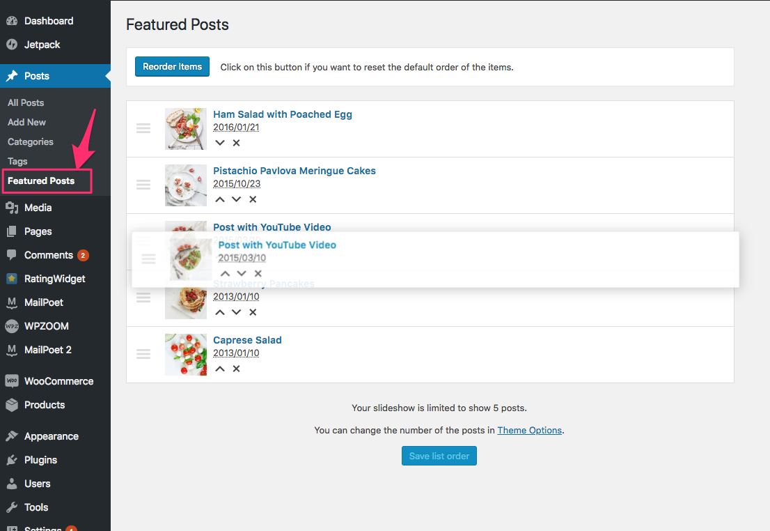 re-order posts