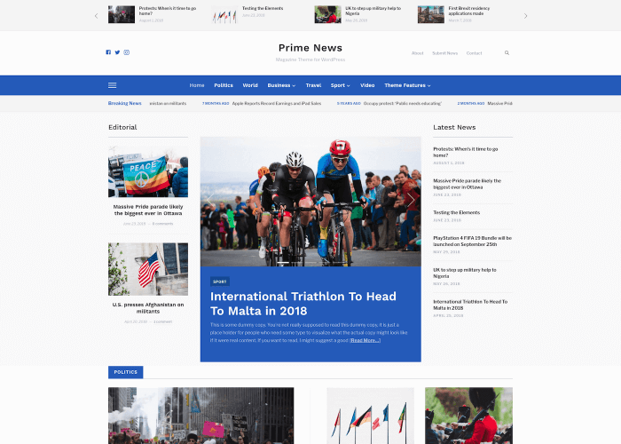 Prime News - News WordPress Theme