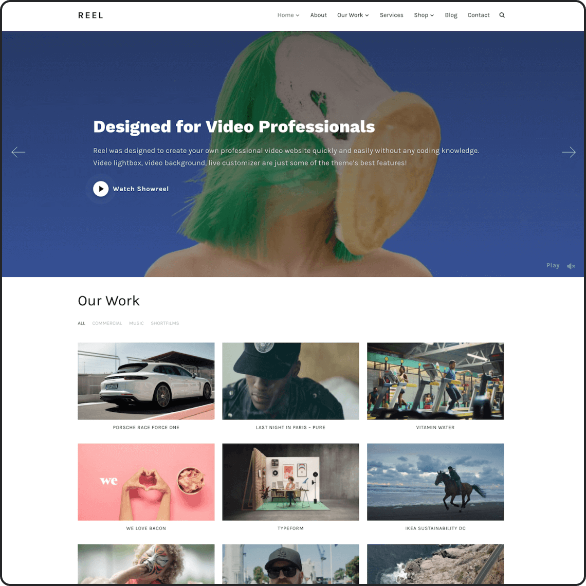 Reel - Video Portfolio Theme for WordPress