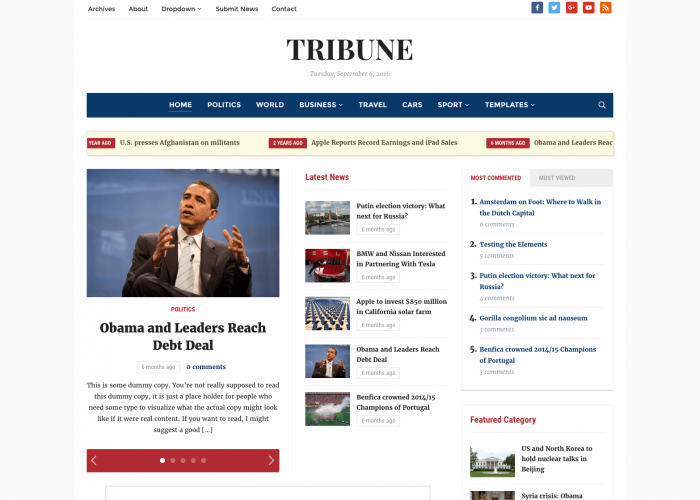 Tribune - newspaper WordPress theme