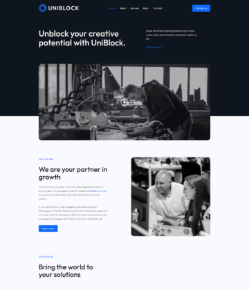 UniBlock - free Full Site Editing WordPress theme