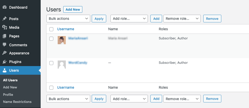 User Roles