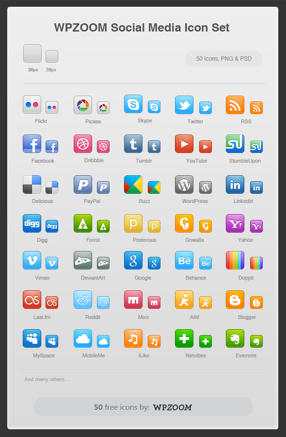 Free Icons Social Media by WPZOOM